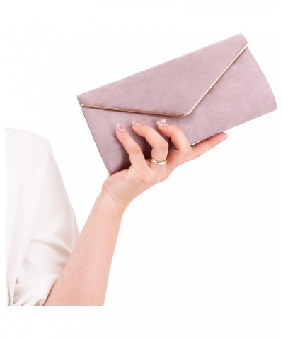 Flap Dazzling Small Clutch Bag Evening Bag With Detachable Chain Purple Suede $12.92 Evening Bags