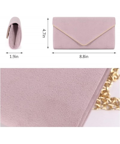 Flap Dazzling Small Clutch Bag Evening Bag With Detachable Chain Purple Suede $12.92 Evening Bags