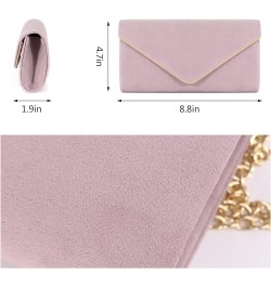 Flap Dazzling Small Clutch Bag Evening Bag With Detachable Chain Purple Suede $12.92 Evening Bags