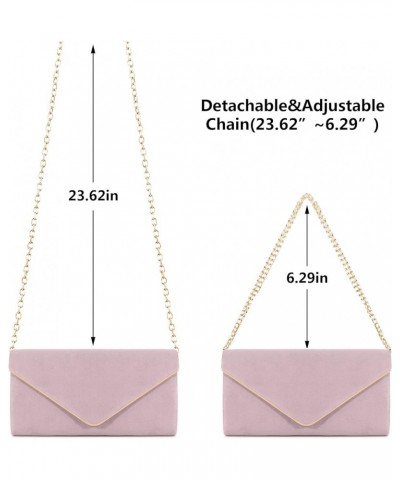 Flap Dazzling Small Clutch Bag Evening Bag With Detachable Chain Purple Suede $12.92 Evening Bags