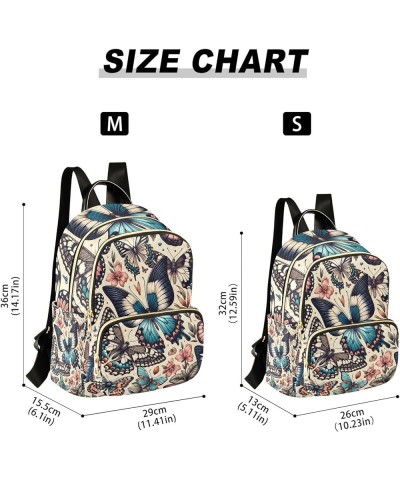 Elegant Butterfly Pattern Fashion Backpack Purse for Women, Casual Daypacks, Ladies Gift for Traveling Hiking Multicolor Medi...