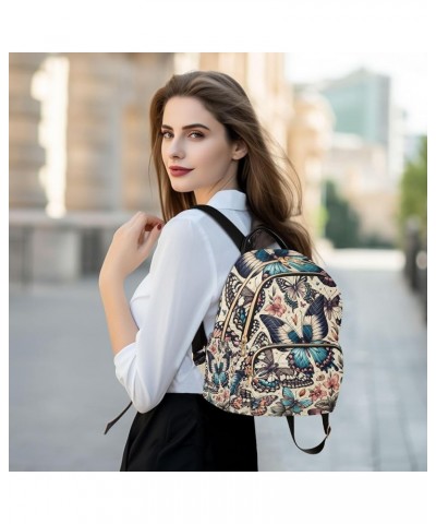 Elegant Butterfly Pattern Fashion Backpack Purse for Women, Casual Daypacks, Ladies Gift for Traveling Hiking Multicolor Medi...