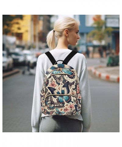 Elegant Butterfly Pattern Fashion Backpack Purse for Women, Casual Daypacks, Ladies Gift for Traveling Hiking Multicolor Medi...