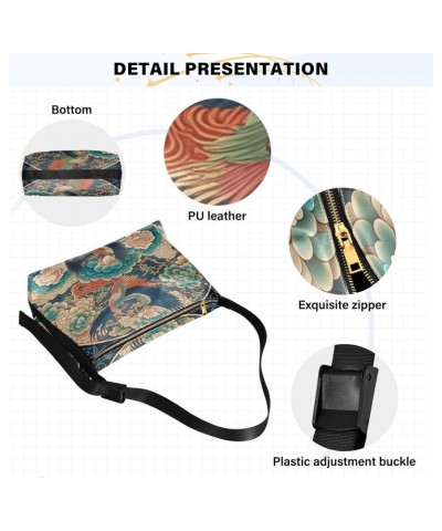 Chinese Traditional Pattern Shoulder Bag Large Slouchy Hobo Bag for Women Men Waterproof PU Leather Crossbody Handbag Casual ...