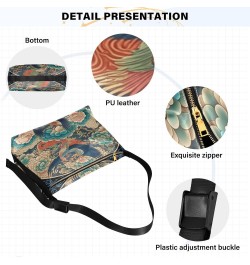 Chinese Traditional Pattern Shoulder Bag Large Slouchy Hobo Bag for Women Men Waterproof PU Leather Crossbody Handbag Casual ...