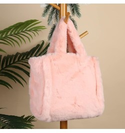 Faux Tote Solid Colour Autumn Winter Ladies Shoulder Bag Warm Fashion Portable Simple Casual for Weekend Vacation L,pink $9.0...