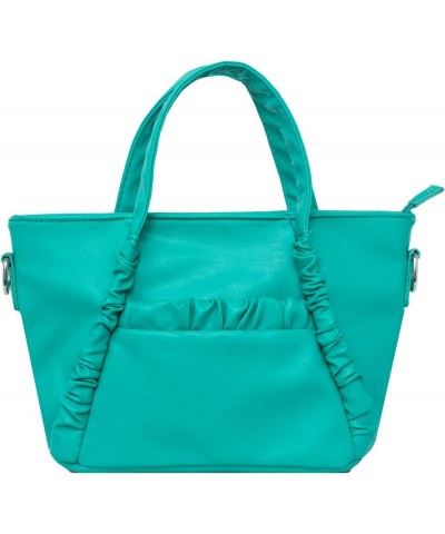 Women's Vegan Leather Satchel Bag With Dual Top Handles And Removable Chain Strap Mint $10.56 Satchels