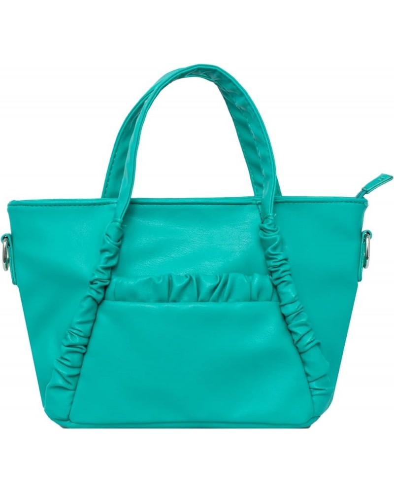 Women's Vegan Leather Satchel Bag With Dual Top Handles And Removable Chain Strap Mint $10.56 Satchels