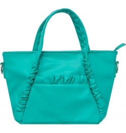 Women's Vegan Leather Satchel Bag With Dual Top Handles And Removable Chain Strap Mint $10.56 Satchels