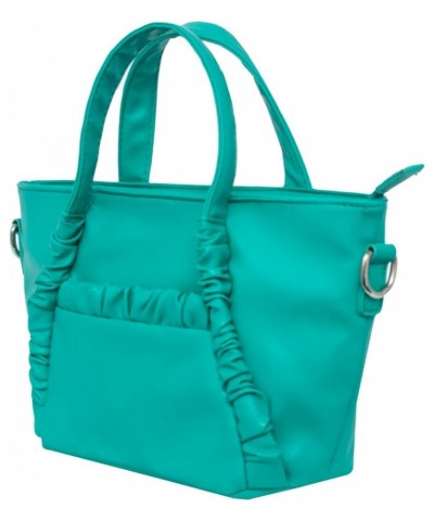 Women's Vegan Leather Satchel Bag With Dual Top Handles And Removable Chain Strap Mint $10.56 Satchels