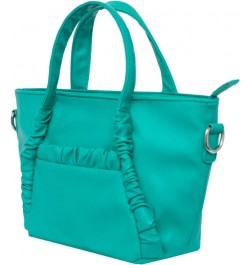 Women's Vegan Leather Satchel Bag With Dual Top Handles And Removable Chain Strap Mint $10.56 Satchels