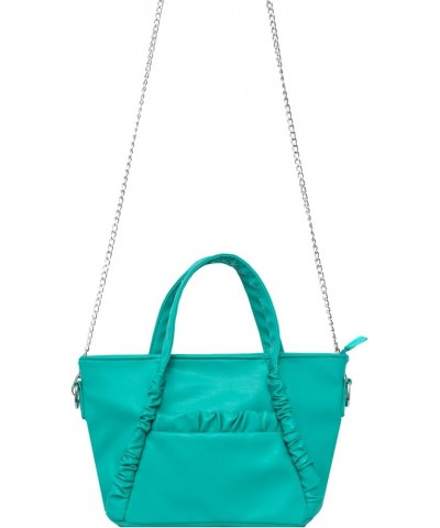 Women's Vegan Leather Satchel Bag With Dual Top Handles And Removable Chain Strap Mint $10.56 Satchels