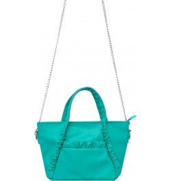 Women's Vegan Leather Satchel Bag With Dual Top Handles And Removable Chain Strap Mint $10.56 Satchels