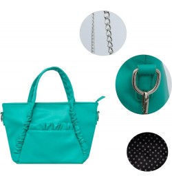 Women's Vegan Leather Satchel Bag With Dual Top Handles And Removable Chain Strap Mint $10.56 Satchels