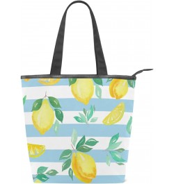 Tote Handbag for Women Tote Bag, Fresh Yellow Lemon Canvas + leather Shoulder Bag, Hobo bag, Satchel Purse(226rh7c) $11.25 Totes