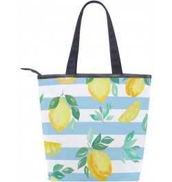 Tote Handbag for Women Tote Bag, Fresh Yellow Lemon Canvas + leather Shoulder Bag, Hobo bag, Satchel Purse(226rh7c) $11.25 Totes