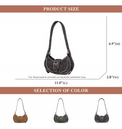 Small Stitching Shoulder Bag for Women PU Leather Retro Outdoor Crossbody Bag Trendy Designer Clutch Handbag Purse Black $45....