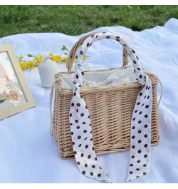 Women Summer Beach Bag, Straw Handbag Top Handle Travel Tote Purse Hand Woven Straw Hand-Woven Straw Shoulder Bag (Color : B)...