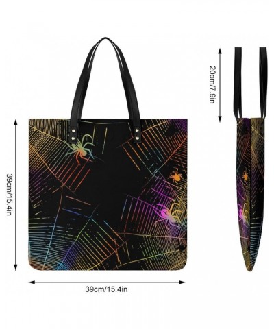 Happy Halloween Spider Web Printed Tote Bag for Women Fashion Handbag with Top Handles Shopping Bags for Work Travel $17.85 T...