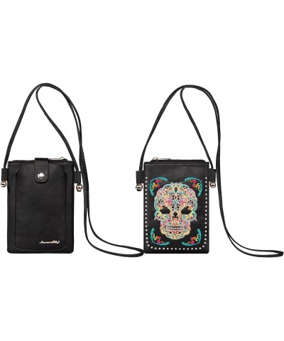 Crossbody Phone Purse for Women Western Designer Handbag with Strap Ag-black-muti $15.39 Crossbody Bags