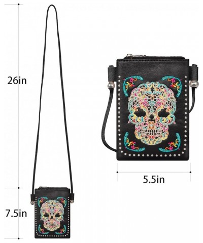 Crossbody Phone Purse for Women Western Designer Handbag with Strap Ag-black-muti $15.39 Crossbody Bags