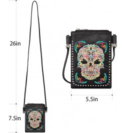 Crossbody Phone Purse for Women Western Designer Handbag with Strap Ag-black-muti $15.39 Crossbody Bags