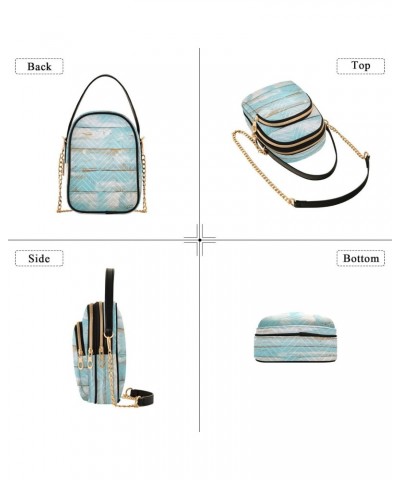 Joko lvery Blue Wooden Cross Body Purse Chain Shoulder Bag Crossbody Bags Handbag for Women Work Gifts $13.19 Crossbody Bags