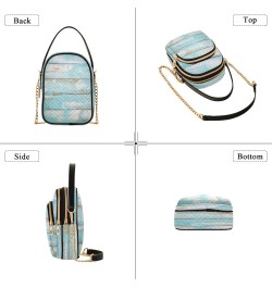 Joko lvery Blue Wooden Cross Body Purse Chain Shoulder Bag Crossbody Bags Handbag for Women Work Gifts $13.19 Crossbody Bags