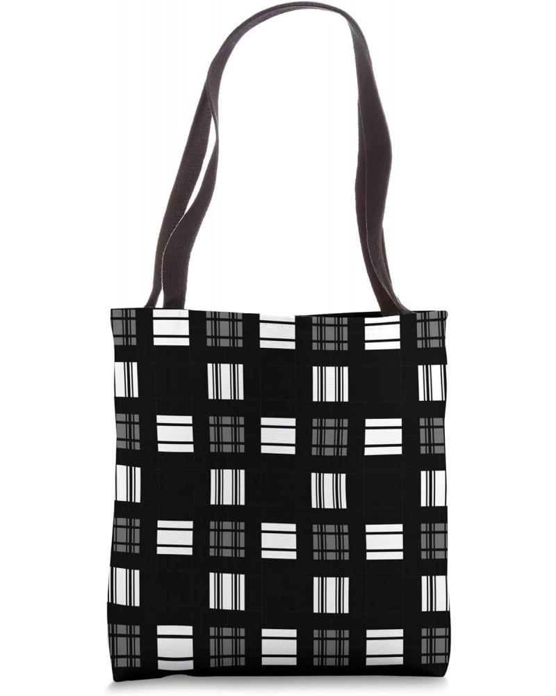 Chequered Checkered Checked Pattern Black White Grey - Decor Tote Bag $11.98 Totes