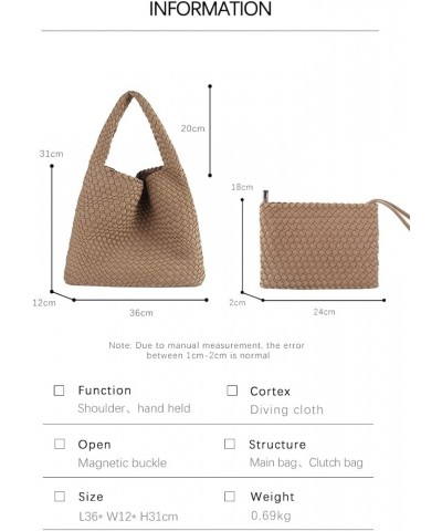 Woven Bag for Womenne Neoprene Tote Bag Large Summer Beach Travel Handmade Handbag and Purse Shoulder Retro Bag C01 $26.65 Sh...