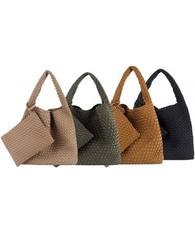 Woven Bag for Womenne Neoprene Tote Bag Large Summer Beach Travel Handmade Handbag and Purse Shoulder Retro Bag C01 $26.65 Sh...