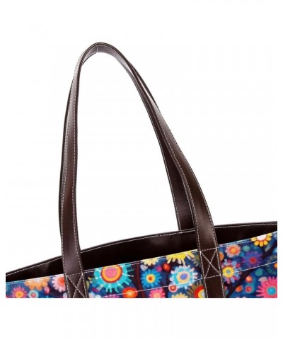 The Tote Bag For Women,Tote Bag With Zipper,Canvas Tote Bag,Abstract Colorful Printing Tree Handbags $20.98 Totes