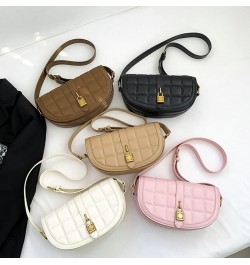 Women's Trendy PU Leather Shoulder Crossbody Bag Y2k Hobo Small Totes Handbag Quilted Plaid Purse Satchel White $25.85 Totes