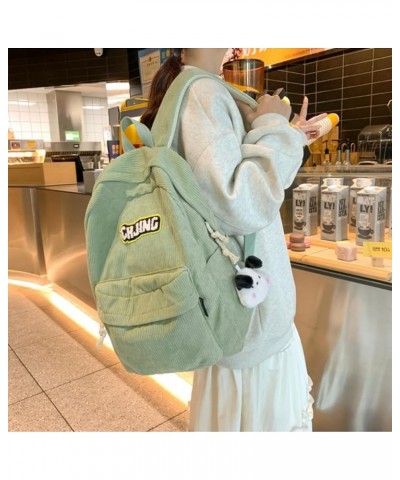 Kawaii Backpack Large Capacity corduroy for Women With Accessories Cute Trendy Fashion Travel Outdoor Weekend (blue) Green $1...