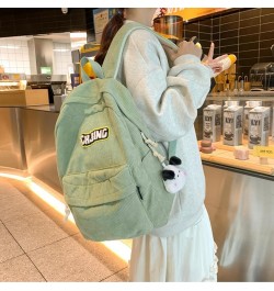 Kawaii Backpack Large Capacity corduroy for Women With Accessories Cute Trendy Fashion Travel Outdoor Weekend (blue) Green $1...