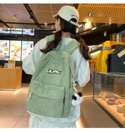 Kawaii Backpack Large Capacity corduroy for Women With Accessories Cute Trendy Fashion Travel Outdoor Weekend (blue) Green $1...