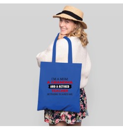 I am a Mom Grandma and a RETIRED TEACHER Natural White Multicolor Canvas Tote Bag 979 $13.60 Totes