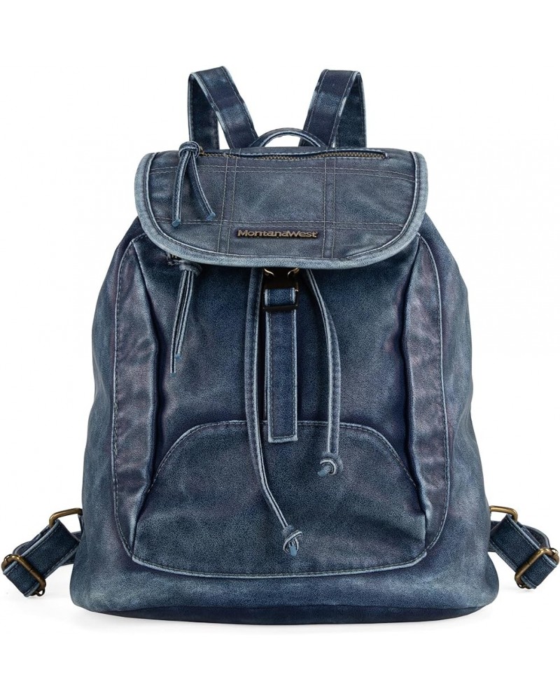 Backpack Purse for Women Trendy Satchel Backpack Washed Leather Drawstring Daypack for Casual Travel Z Jean $20.70 Backpacks