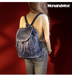 Backpack Purse for Women Trendy Satchel Backpack Washed Leather Drawstring Daypack for Casual Travel Z Jean $20.70 Backpacks