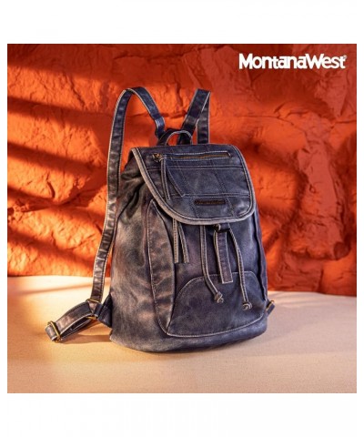 Backpack Purse for Women Trendy Satchel Backpack Washed Leather Drawstring Daypack for Casual Travel Z Jean $20.70 Backpacks