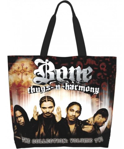 Bone Hip Hop Thugs Rapper N Music Harmony Band Shoulder Bags Woman'S Tote Bag Shopping Grocery Bag For Gym Beach Weekender Tr...