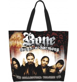 Bone Hip Hop Thugs Rapper N Music Harmony Band Shoulder Bags Woman'S Tote Bag Shopping Grocery Bag For Gym Beach Weekender Tr...