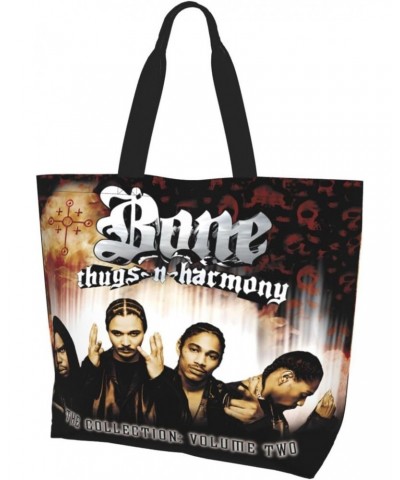 Bone Hip Hop Thugs Rapper N Music Harmony Band Shoulder Bags Woman'S Tote Bag Shopping Grocery Bag For Gym Beach Weekender Tr...