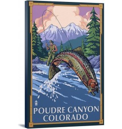 Poudre Canyon, Colorado, Fisherman, (24x36 Wrapped Canvas, Wall Decor, Artwork) 16x24 Stretched Canvas $48.00 Totes