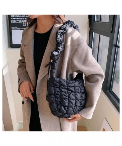 Trendy Designer Quilted Puffer Shoulder Crossbody for Women Nylon Hobo Cotton Padded Handbag and Purses with Adjustable Strap...