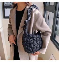 Trendy Designer Quilted Puffer Shoulder Crossbody for Women Nylon Hobo Cotton Padded Handbag and Purses with Adjustable Strap...