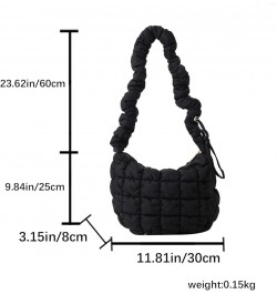 Trendy Designer Quilted Puffer Shoulder Crossbody for Women Nylon Hobo Cotton Padded Handbag and Purses with Adjustable Strap...