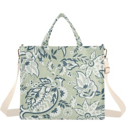 Green Perris Flower Women Purse Totes Reusable Shopping Bag Personalized Totes Crossbody Purse Green Paisley Flower $12.31 Ot...