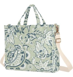 Green Perris Flower Women Purse Totes Reusable Shopping Bag Personalized Totes Crossbody Purse Green Paisley Flower $12.31 Ot...