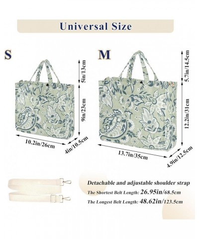 Green Perris Flower Women Purse Totes Reusable Shopping Bag Personalized Totes Crossbody Purse Green Paisley Flower $12.31 Ot...